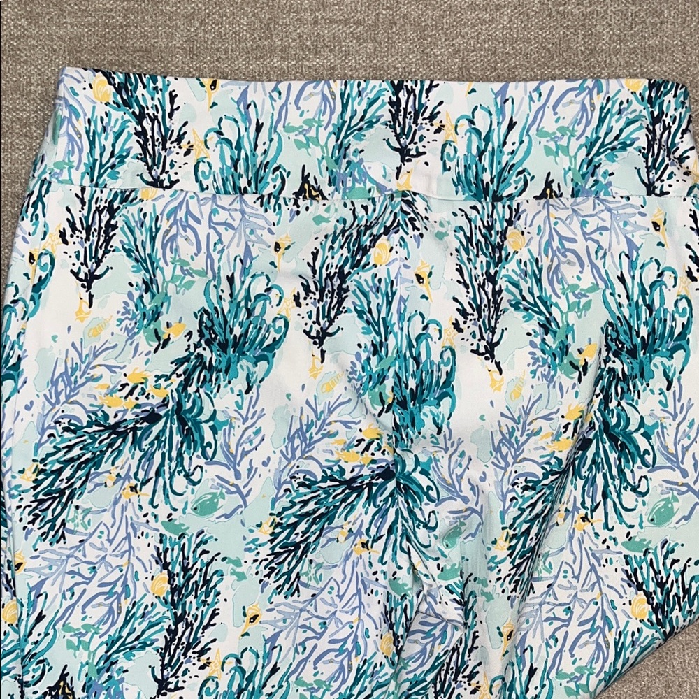 Peck & Peck Blue and Green Seaweed Abstract Pants size 10 - Picture 9 of 10